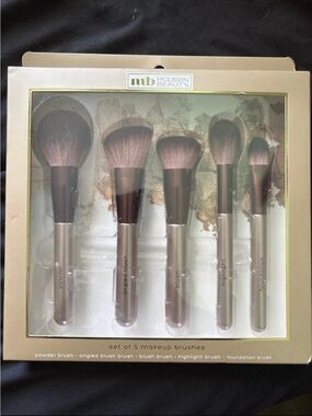 5-Piece Makeup Brush Set — Pink and Rose Gold